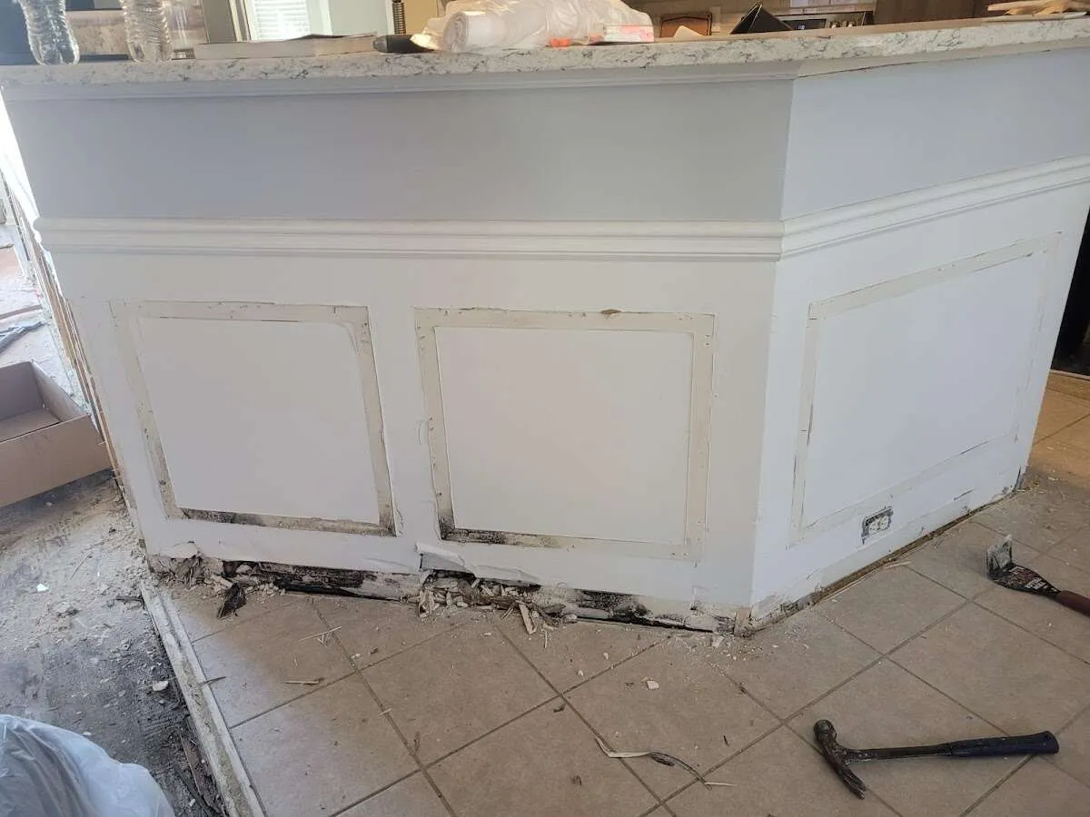 Water damage and mold on kitchen during Storm Damage Restoration in Inverness Highlands South